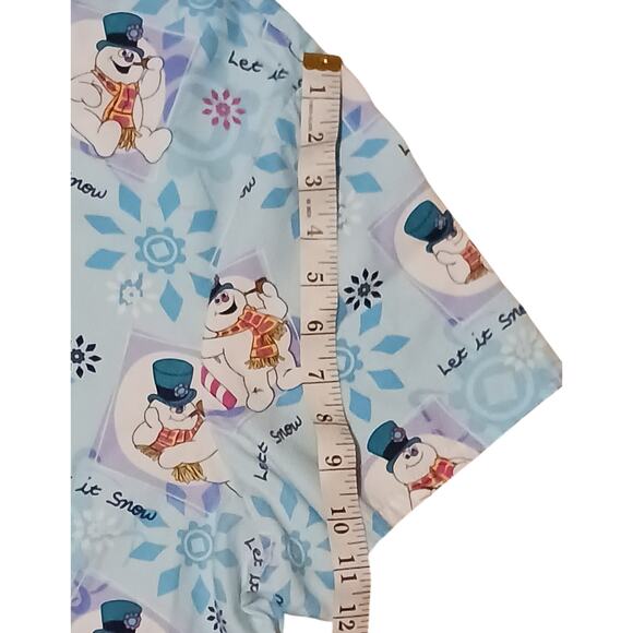 Frosty the Snowman Unisex Scrub Top with Front Pockets Size 2X polyester/cotton - Picture 8 of 9